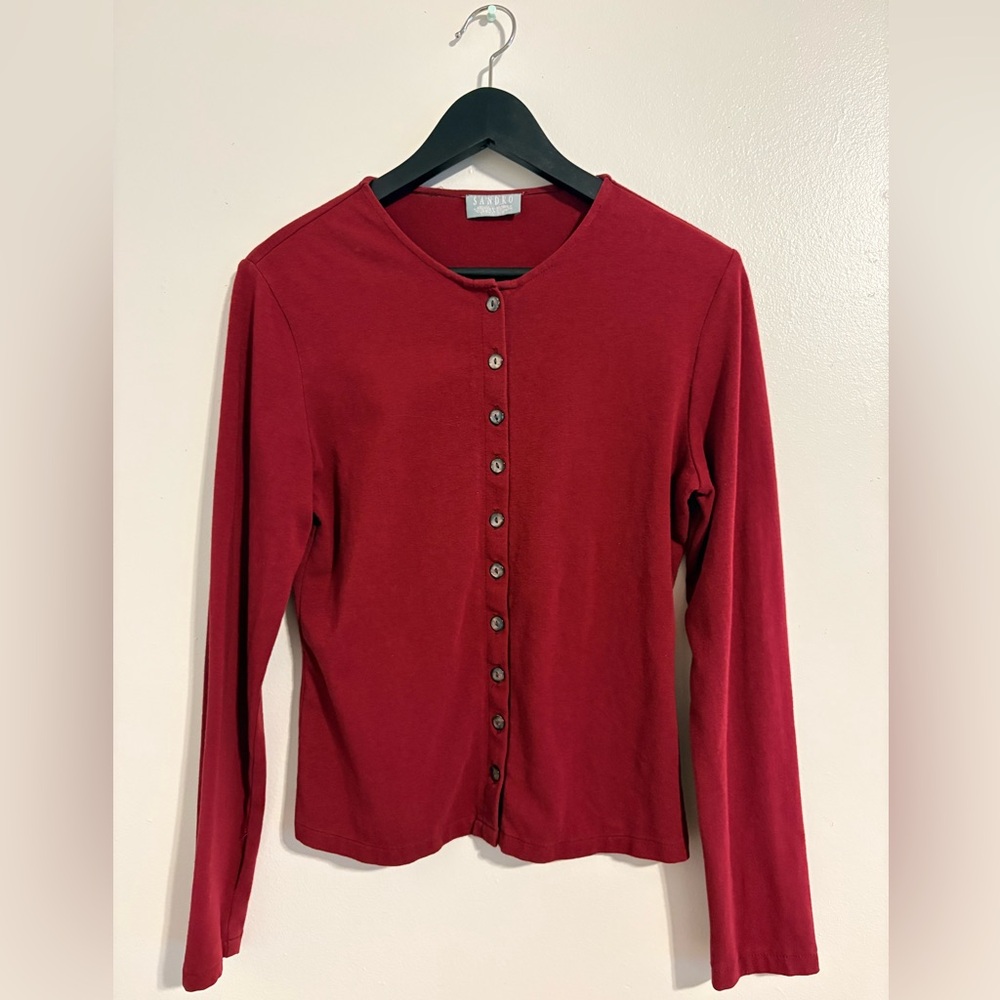 Sandro Red Button-Down Women's Shirt